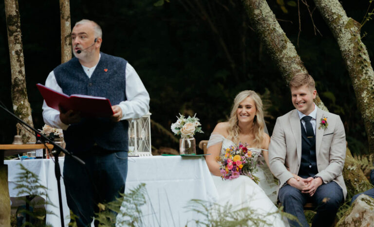 Legal wedding handfasting ceremony Cork Celebrant fun moment at wedding