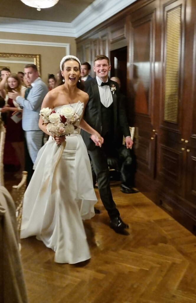 Ben & Jen all smiles after marrying at Castlemartyr Hotel and Resort with Brian Twomey Celebrant